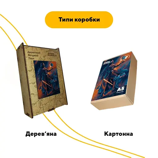 Деревянный фигурный пазл Грим Вейдера, А2, Картонная коробка 300+ элементов - фото 4