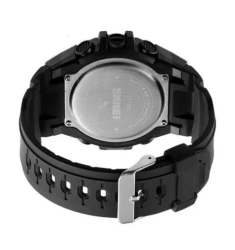 Мужские спортивные наручные часы Skmei 1759 водонепроницаемые 10 АТМ (Черные) - фото 7