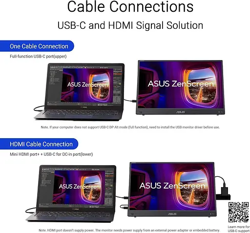 Монитор 15.6" ASUS ZenScreen MB16AMTR Portable FHD IPS 60Hz (90LM04S0-B02170) - фото 7