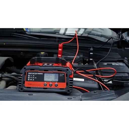Універсальний зарядний пристрій для акумуляторів WonderTech GEL AGM 12V 24V Demuda DC200Plus червоний - фото 4