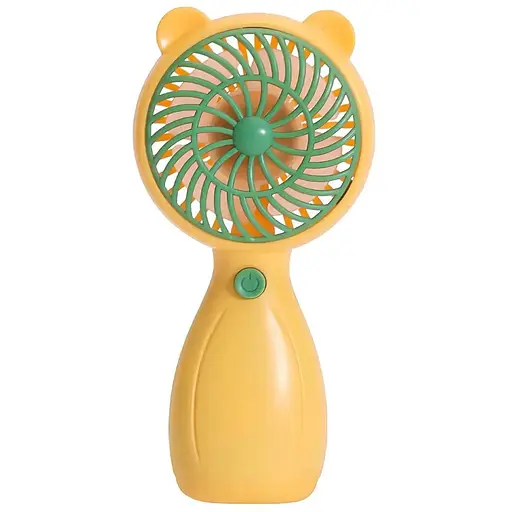 Портативный ручной вентилятор Handy Mini Fan JX-998 на аккумуляторе с ручкой мини ветродуйка 2,5Вт Желтый - фото 1