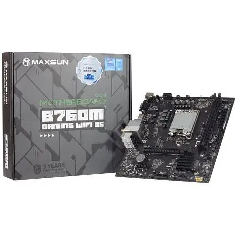 Материнская плата Maxsun LGA1700, B760M Gaming WIFI D5, B760, 2xDDR5, Int.Video(CPU), 3xSATA3, 1xPCI-E 16x 4.0, 1xPCI-E 1x, 1xM. 2 4.0, WiFi 6+BT5.2, RTL8125B, 4xUSB3.2xUSB2.0, VGA/HDMI, MicroATX (MS-B760M Gaming WIFI D5) - фото 4