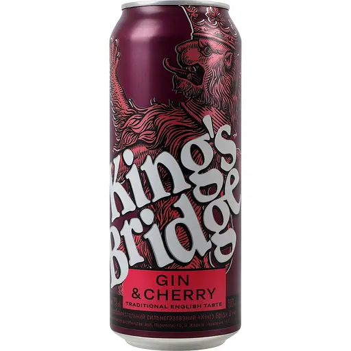 Уценка. Напиток слабоалкогольный King’s Bridge Gin & Cherry 7% 0.5 л ж/б