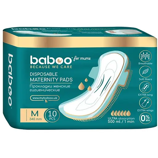 Послеродовые прокладки Baboo средние 10 шт. (2-109)