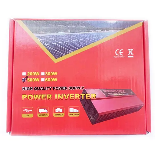 Автомобильный инвертор Solar Power Inverter Aton 007 c 12V на 220V 500W модифицированная синусоида Red, 1 розетка, 1 USB (11030) - фото 4