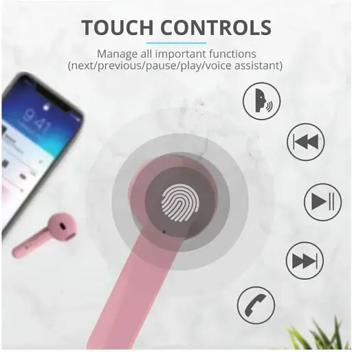 Наушники TWS Trust Primo Touch True Wireless Mic Pink (23782) - фото 2