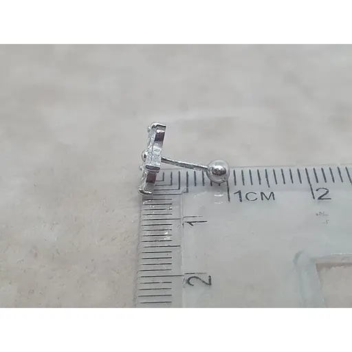 Срібна сережка для пірсингу хеліксу Ірій з фіанітами. 40103ШТ - фото 5