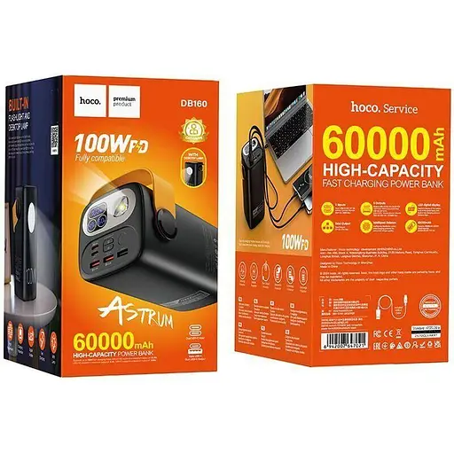 Зовнішній акумулятор Hoco DB160 Astrum 60000 mAh PD100W - фото 5
