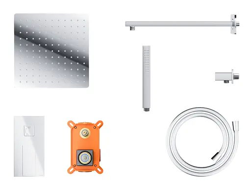 Душова система Corsan Ango 25 хром + BOX прихованого монтажу ZA25MCH, Хром - фото 5