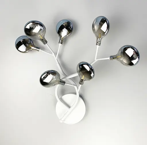 Флористичний настінний світильник у корпусі білого кольору Line F Колір плафона овий - фото 5