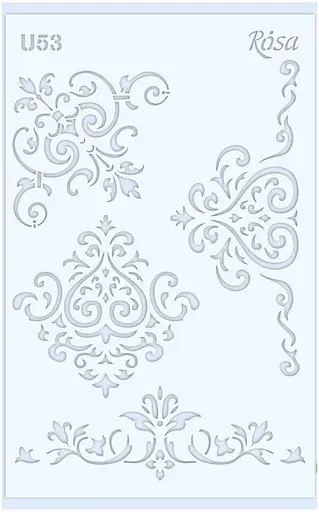 Трафарет багаторазовий універсальний №U53 Ажур 13×20 прозорий 0,5мм Rosa Talent - фото 1