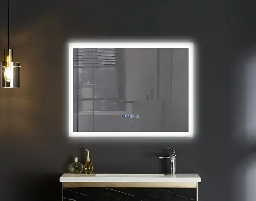 Дзеркало Mixxus FLAT MR04-100x60 з LED Touch, Anti-fog, димером, регулюванням яскравості, годинником (MI6008) - фото 3