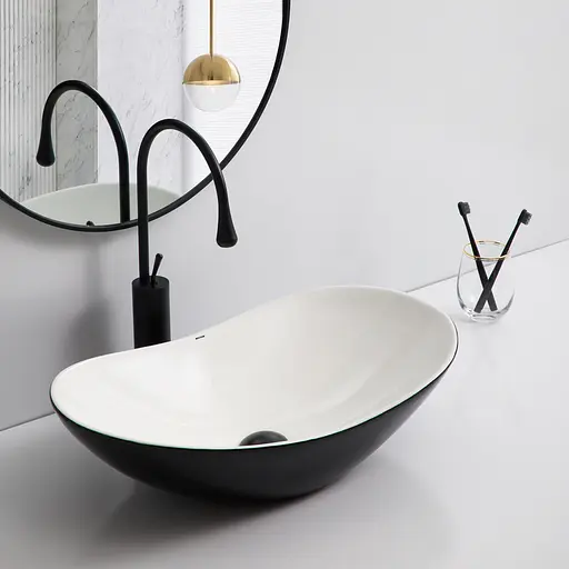 Умивальник накладний Mixxus Premium Wave-0105 white-Black 620x360x160 мм MP6558, Білий - фото 3