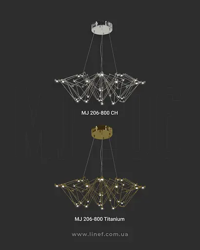 Невагома золота люстра Ø 80 см | Арт. MJ 206-800 Titanium | Line F - фото 7
