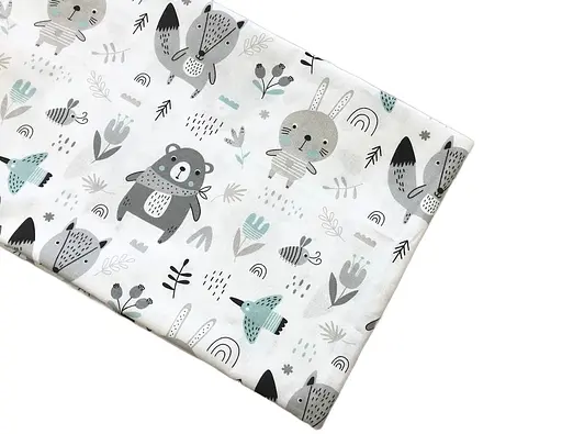 Хлопковая пеленка Moontime 100х80см "Зайчики мятные" - фото 1