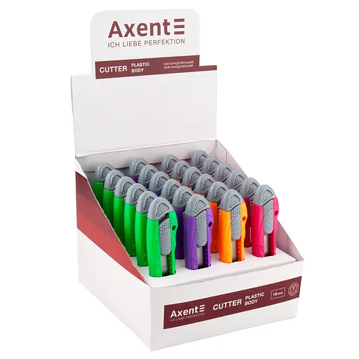 Ніж канцелярський Axent 6402-A лезо 18 мм асортимент кольорів (6402/01/P-A) - фото 3