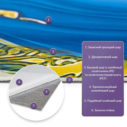 Самоклеящаяся стеновая PET плитка в рулоне 1200х3000х2мм SW-00002664 - фото 2