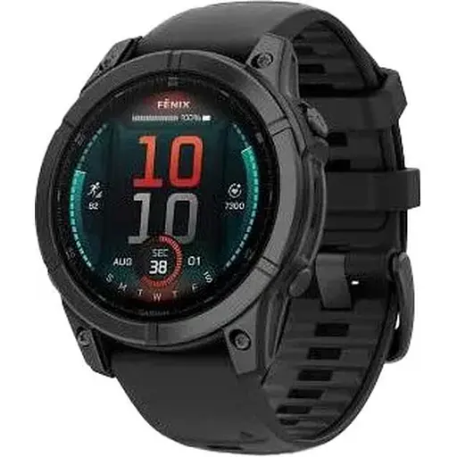 Смарт-часы Garmin Fenix E 47mm AMOLED Slate Gray Steel with Black Silicone Band 010-03025-03/01/13 - фото 1