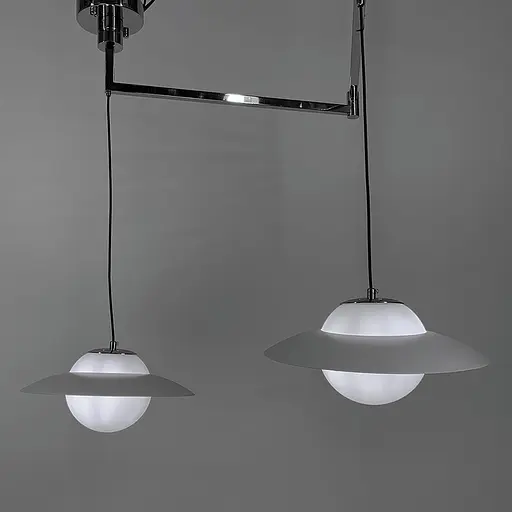 Регулирующий подвесной светильник в хромовом корпусе на Количество ламп лампочки белым ободком | Line F | Арт. YG88/Количество ламп CH+WT - фото 4