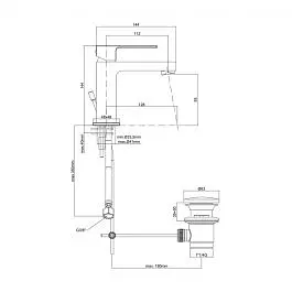 Смеситель для раковины Paffoni Elle с донным клапаном black matt EL075NO, Черный матовый - фото 5