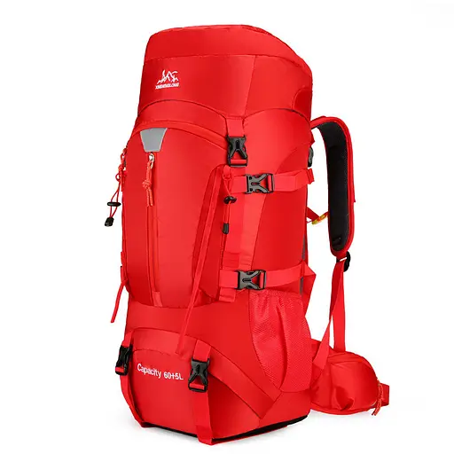 Туристический рюкзак Hinshenglong Slow Journey 70л красный с креплением MOLLE спортивная сумка для путешествий вместительный Yiwu SJ-0036-2R - фото 1