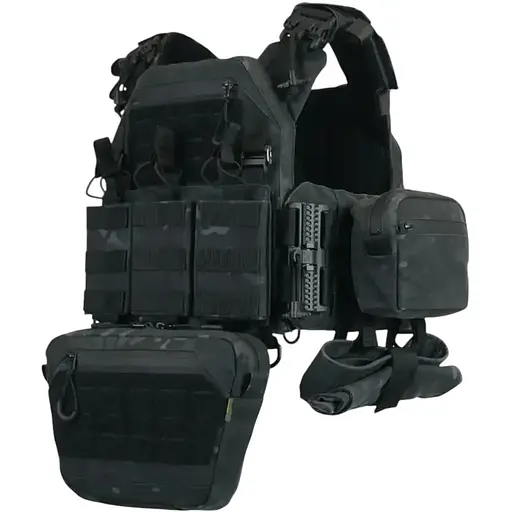 Плитоноска Kiborg GU gen.2 + 6 подсумков Black Multicam (1000-k77002)