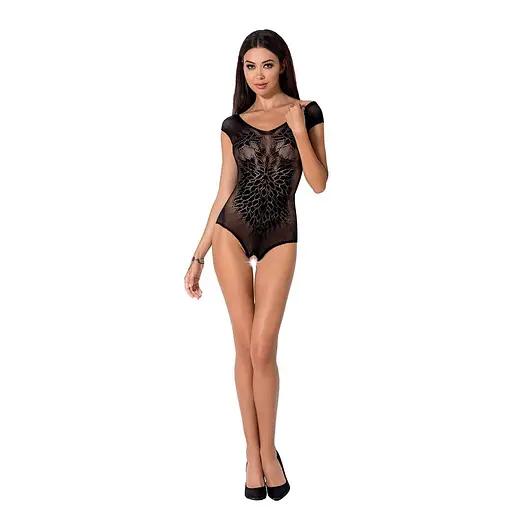Бодістокінг Passion BS064 black боді закрите плече S/M/L - фото 3