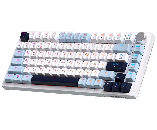 Клавіатура ігрова механічна GamePro GPMK-160-BL Warden Genesis Red Outemu Swithes Hot-Swap White-Blue - фото 2