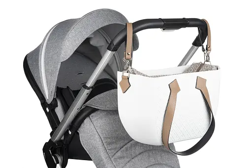 Сумка MyMia ручки кожа, коврик, ремни для коляски, бело-коричневый Nuvita det0018668 - фото 8