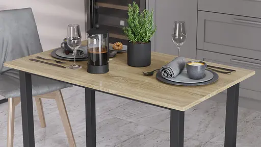 Стол универсальный Knap Ferrum-decor 750x1200x600 Черный металл ДСП Дуб Сонома 16 мм (FRD-106349) - фото 3