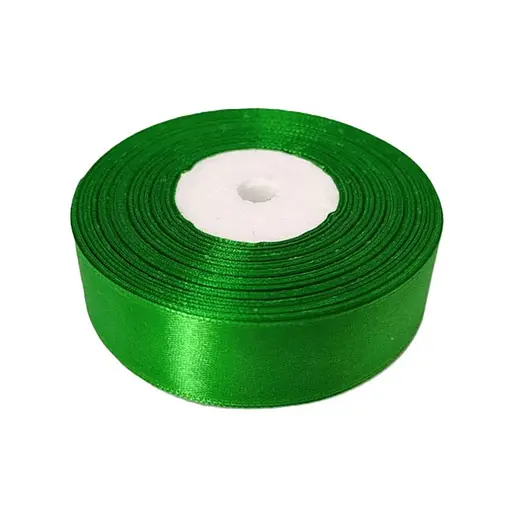 Атласна стрічка для рукоділля Bambi АБ-132, 0.6 см x 23 м, Зелений - фото 1