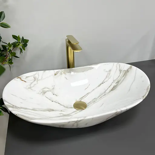 Умивальник VBI Turin lava matt накладний VBI-011506, Мармур - фото 3