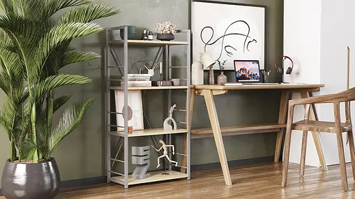 Этажерка 4/60 Ferrum-decor Серии Коннект 120x60x28 серый ДСП Дуб Сонома 16мм (FRD-104251) - фото 7