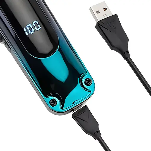 Машинка для стрижки VGR V-013 триммер с 8 насадками дисплей 6500 об/мин Черная с Зеленым 5 Вт - фото 6