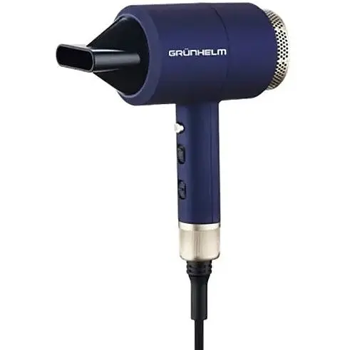 Фен для сушки укладки волос Grunhelm GHD-596G маленький дорожный мини компактный 1800 Вт синий - фото 2