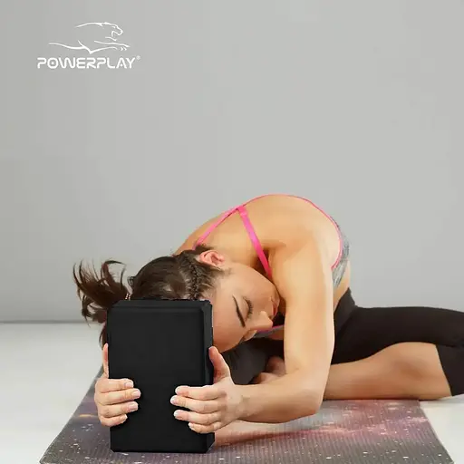 Блоки для йоги Power Play 4006 Yoga Brick EVA 2 штуки, Black - фото 3
