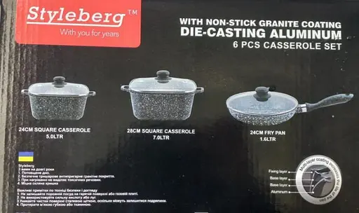 Набор кастрюль со сковородой Styleberg ST-1505 6 предметов с гранитным покрытием для всех типов плит - фото 10