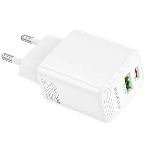 МЗП Borofone BN27 Fuente PD20W+QC3.0 (1USB-A/1C) White - фото 5
