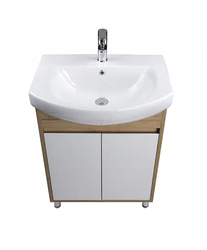 Тумба Мойдодир Oslo 60 Wood з умивальником Runa 60 дуб крафт/Білий - фото 3