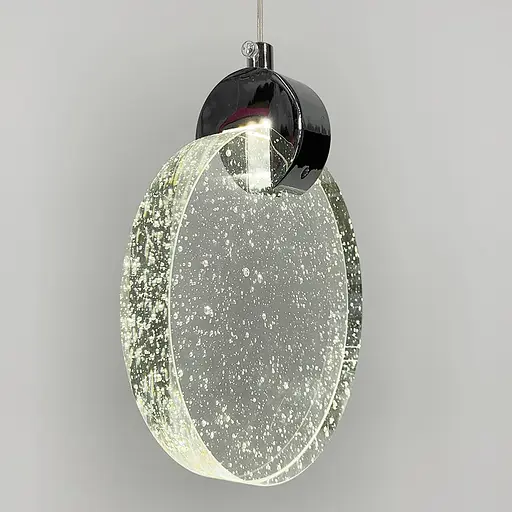 Підвісний дизайнерський світильник з прозорим скляним корпусом у хромі Line.F AA 226-160 CH - фото 4