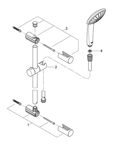 Душовий гарнітур Grohe QuickFix Vitalio Joy Mono 1 режим струменя 27322000, Хром - фото 3