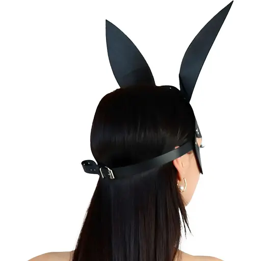 Кожаная маска кролика Art of Sex - Bunny mask, цвет Черный - фото 2