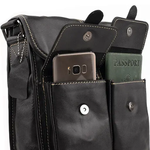 Сумка чоловіча вертикальна шкіряна Vintage 26,5х22,5х7 см sum0028936 - фото 4