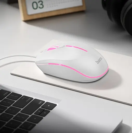 Комп'ютерна миша Hoco GM37 Wonderful gaming luminous Wired mouse Білий - фото 3