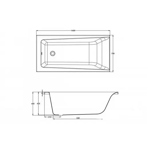Ванна акрилова Cersant Lorena 140x70 - фото 3