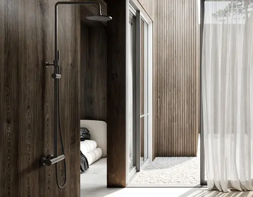 Душова система Kohlman Axel graphite з термостатом QW273AG, Графіт - фото 2