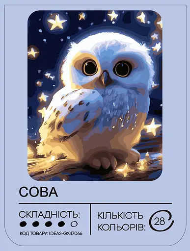Набор для росписи "Сова" 40*50 см, IDEA2-GX47066, ТМ "99IDEAS" - фото 2