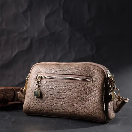 Женская сумка Vintage на два отделения из натуральной кожи 22х14х6.5 см sum0028998 - фото 10