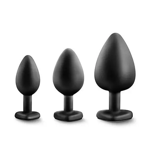 Набір анальних пробок Bling Plugs Trainer Kit 3 шт. (чорний)