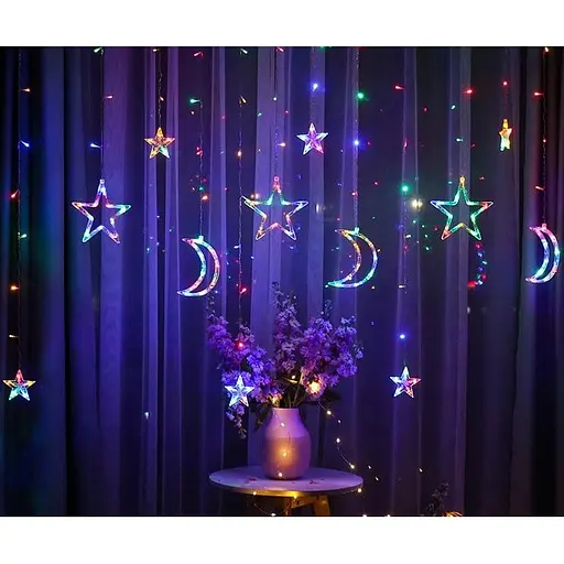 Гирлянда LED Star штора Звезды и месяц небо 138 led 8 режимов
